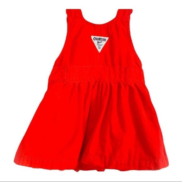 Girls Sz 12 Months OshKosh Red Overall Dress - Picture 2 of 3